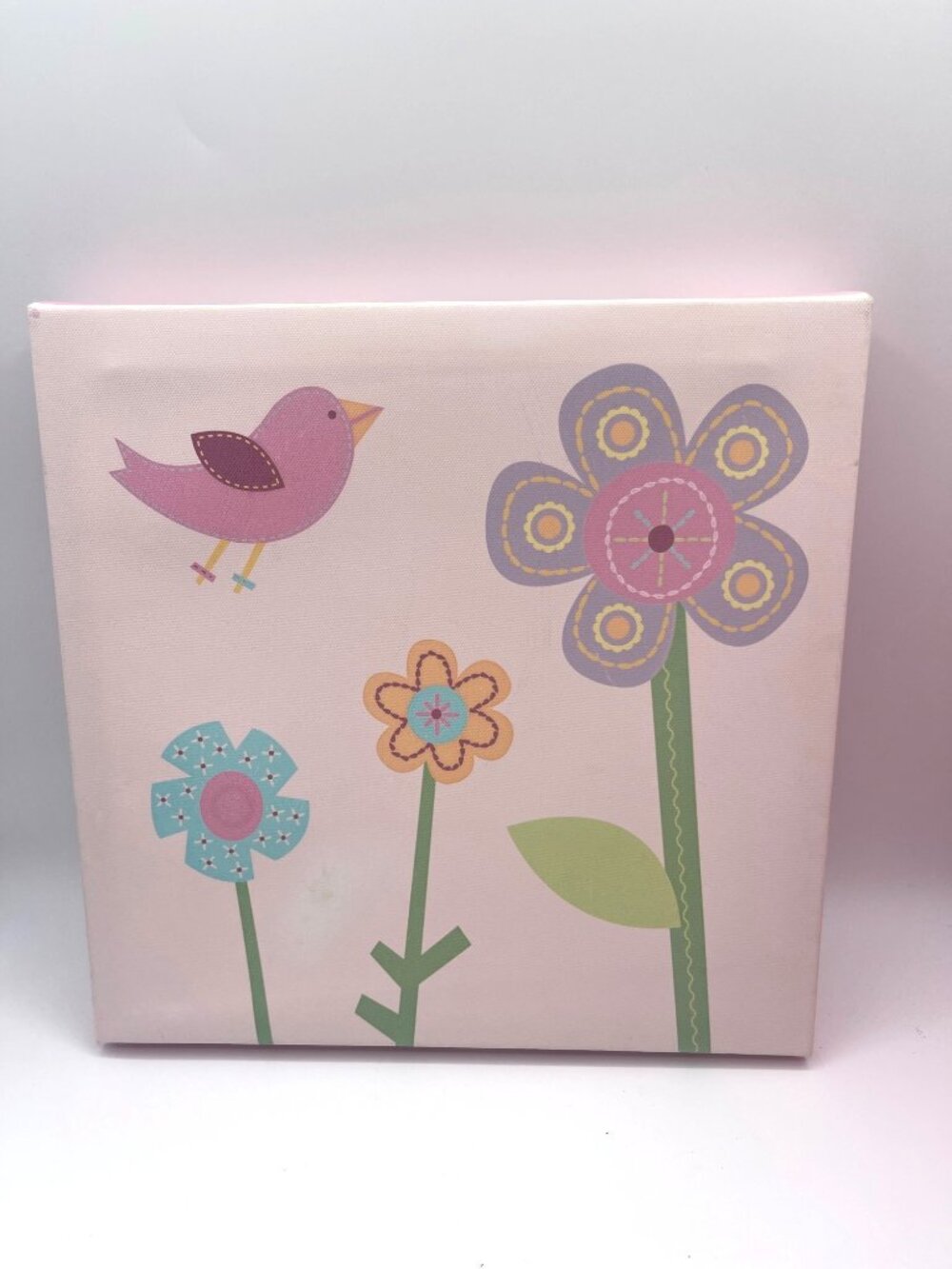Pink Heart and Flowers Wooden Wall Art & Bird and Flower Canvas for Girls Room - Picture 5 of 9